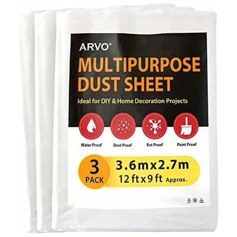 ARVO Extra Large Plastic Dust Sheets Pack Cover