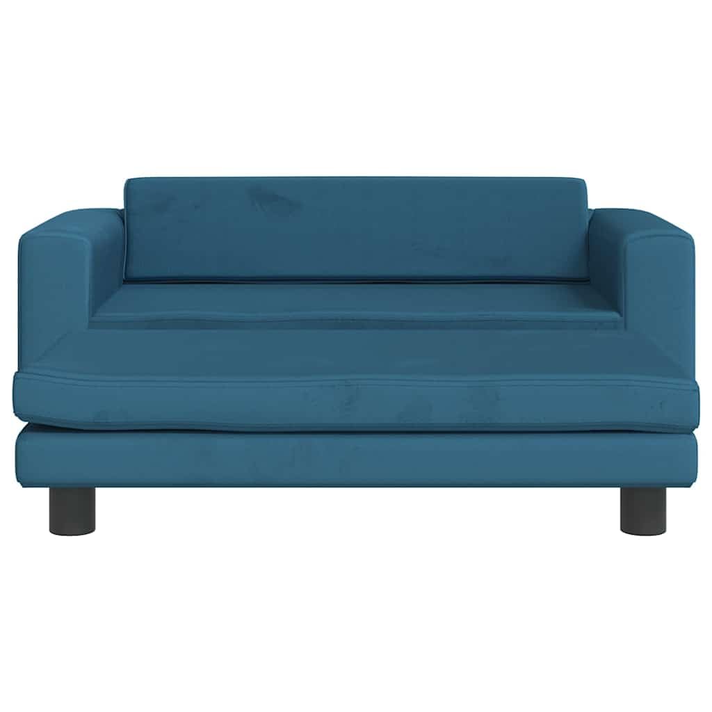 Cama para perros con extensión azul, 100 x 50 x 30 cm, de terciopelo, para gatos y perros
