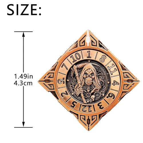 DND Spinner-Würfelset, 7-in-1 Metall-Würfel mit 3D-Relief, Dungeons and Dragons, polyedrische Rollenspiel-Würfel, Fantasy D&D Tabletop-RPG-Zubehör (Schwarz-Blau)