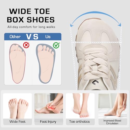 somiliss Wide Toe Box Shoes for Women Microfiber Leather Suede Patchwork Non-Slip Casual Walking Shoes Comfortable Gym Tennis Running Shoes Workout Womens Fashion Sneakers2