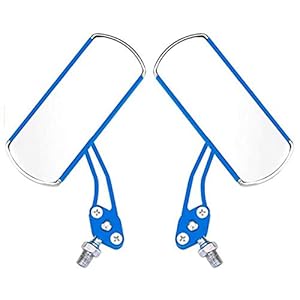 Qwertfeet Blauw, 1 paar aluminium achteruitkijkspiegels, universeel stuur, verstelbaar, veiligheidsretrator voor weg, vuil, elektrische fiets, fietsaccessoires