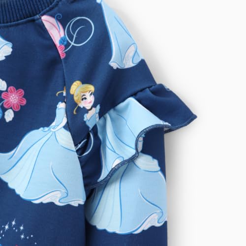 Image of Disney Outfits for Girls Long Sleeve Shirt Pocket Pant Toddler Sweatsuit | Officially Licensed丨Girls Clothes丨2-Piece Outfit丨Allover Print丨Ruffle Shoulder丨Jogger Pants丨Soft Feel丨Easy Care丨Mix & Match