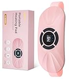 Portable Cordless Heating Pad for Period Cramps, Voice Reminder Menstrual Heating Pad with 6 Heat Levels and 6 Massage Modes, 3s Fast Heating, Gifts for Her Women Girls
