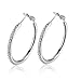 Mini-Gift Men Women Girls Fashion Jewelry 925 Rhinestones Sterling Silver Hoop Earrings Studs Set