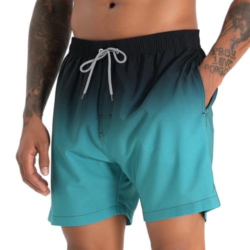 zeetoo Mens Swim Trunks with Compression Liner 5.5" Inseam Shorts Bathing Suit Quick Dry Swimsuit4