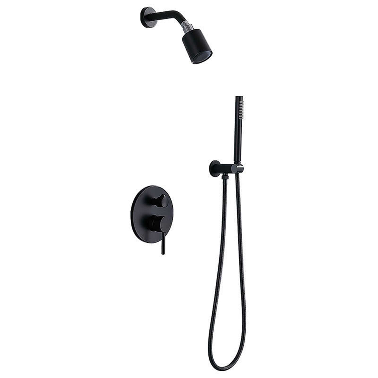 XJTNLB Columna de Ducha Empotrada Alcachofa de Ducha Efecto Lluvia Duchas de Baño Empotradas Negro Monomando