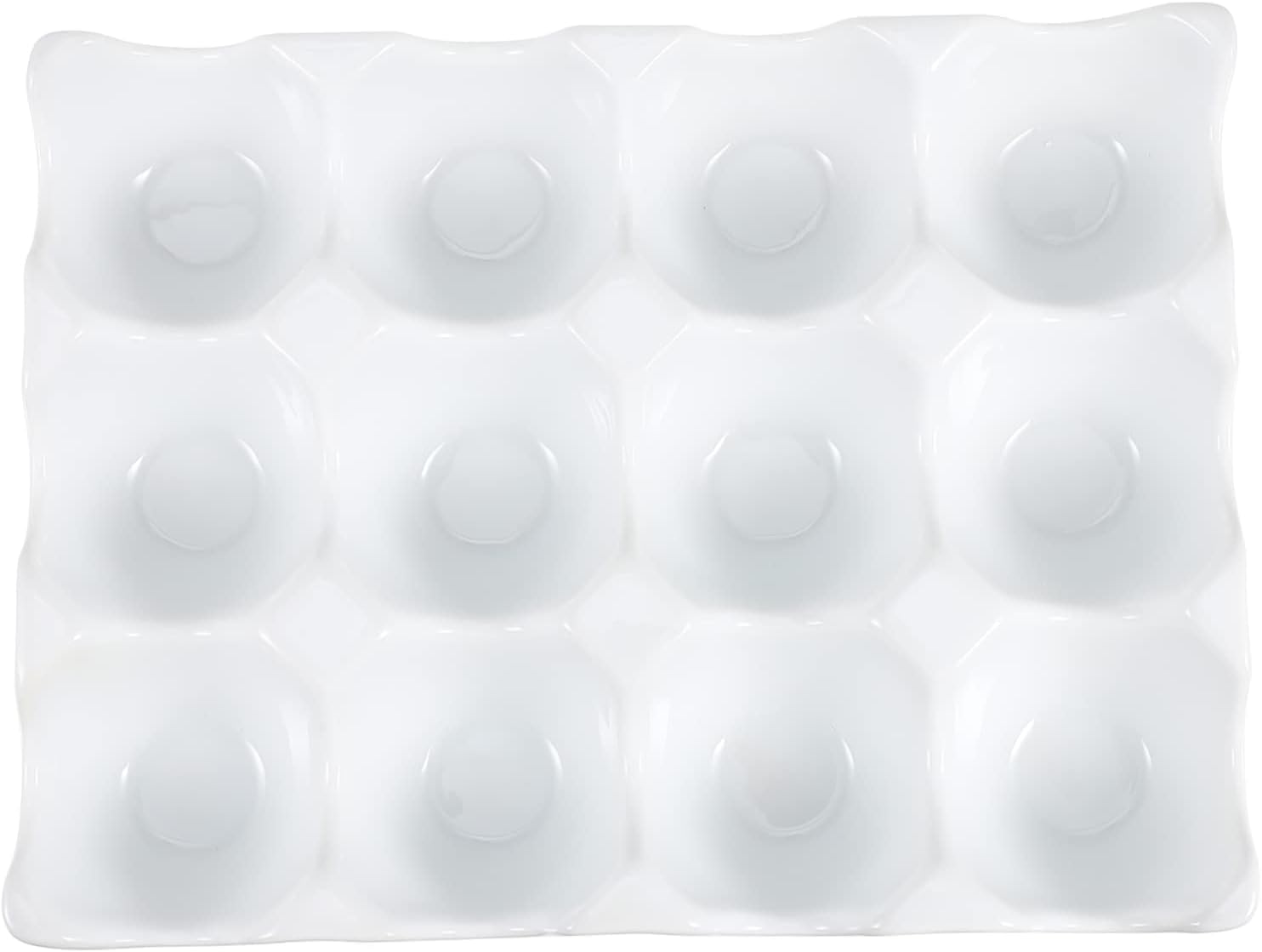 jojofuny Multi Egg Box Ceramic Egg Holder for Refrigerator Keeping Egg Tray with Durable Design Space Saving Storage for Home Use