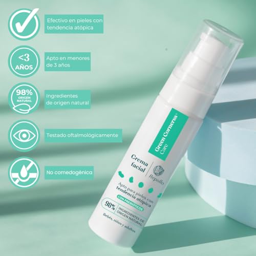 GREEN CORNERSS CARE - Crema Facial de Repollo | 50 ml | 98% Natural | Con prebióticos y Pantenol | Apta para pieles con Tendencia Atópica | Perfecta para Toda la Familia, Apta en Menores de 3 Años - Imagen 6