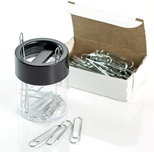 Klipshop Giant Paper Clips with Magnetic Clip Dispenser (36002)