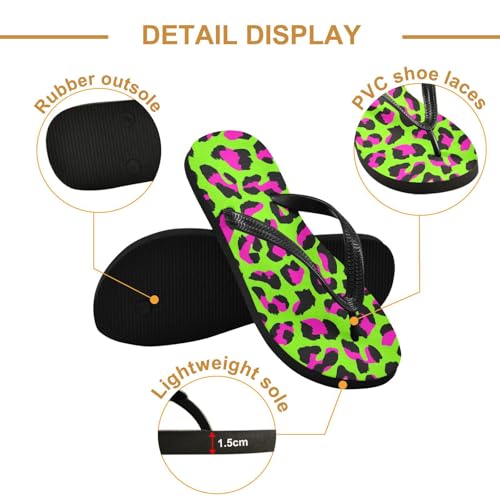 Leopard Green Rose Red Flip Flop Beach Summer Casual Sandal for Women & Men Shower Shoes 208619162
