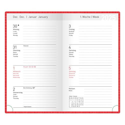 Idena 11146 Pocket Diary 2025, Ladytimer in Format 8.7 x 15.3 cm, 1 Week on 2 Pages - Image 2