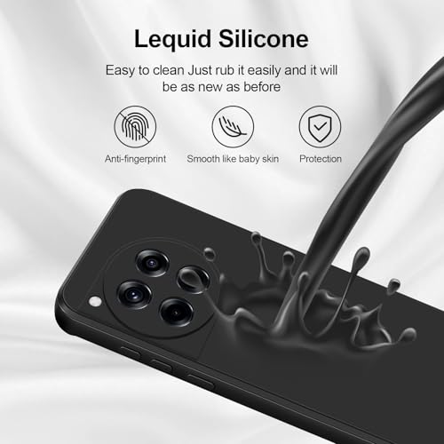 Image of Silicone Back Cover Case for OnePlus 12R 5G|Slim & Anti-Scratch|Camera Protection Back Cover Case for OnePlus 12R 5G -Black