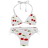 WellLee Süßer Kirsch-Bikini-Set, Bikini-Badeanzug, 2-teilige Badeanzüge