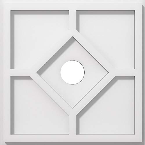 Ekena Millwork CMP12EY-02000 Embry Architectural Grade PVC Contemporary Urethane Ceiling Medallions 12"OD x 2"ID x 4"C x 1"P