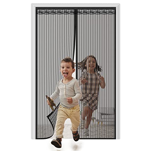 Rainberg Heavy Duty Magnetic Fly Screen Door, Bug mesh Curtain with Powerful Magnets and Full Frame Magic Tape, Insect Protection Door no Gap, Keep Bugs Out.