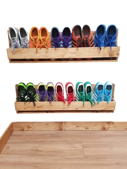 Mahoksha Wooden Wall Mounted Shoe Rack | Vertical Space-Saving Shoe Shelf and Book Storage Organizer | Modern Wall Hanging Rack for Home Entryway Bedroom (Pack of 1)