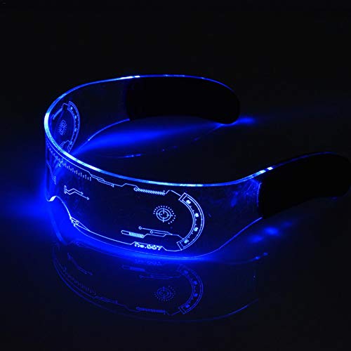 XIAMUSUMMER Halloween LED lichtgevende bril - Neon Bril - Cyberpunk LED Vizier Bril - Futuristische Elektronische Vizier… - Image 5