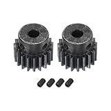 sourcing map 2 Satz 1Mod 19T Ritzel 5mm Bohrung aus Gehärtetem Stahl Motorzahnstange Stirnrad mit Stufe für RC Auto LKW Buggy Getriebe Antrieb