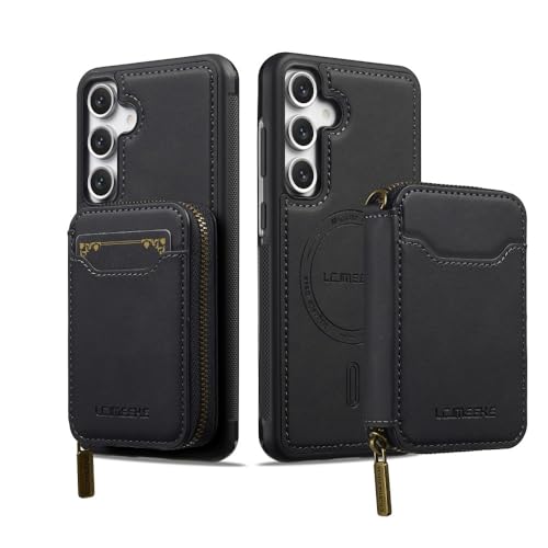 Étui portefeuille Galaxy S23 FE 5G noir magnétique avec fermeture éclair protège vos cartes