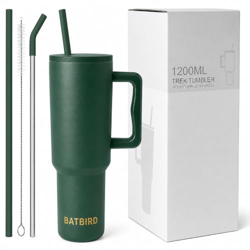 Image of Stainless Steel 1200 ml Vacuum Tumbler with Lid & Straw - Double‑Wall Insulated Cup for Travel, Gym & Office - Keeps Beverages Hot or Cold - 1.2 L Capacity (Forest)