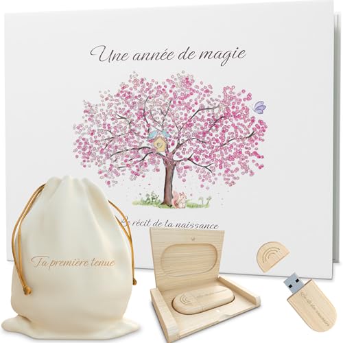 Livre de naissance bébé - 116 pages pour coller vos photos et écr...
