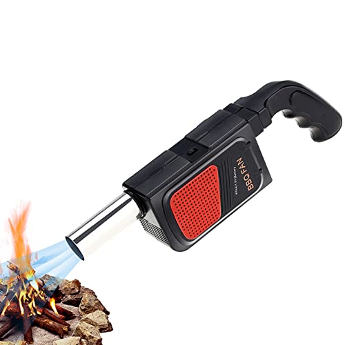 Soplador de Barbacoa de Electricidad para Camping, Ventilador de Barbacoa EléCtrico PortáTil de Mano Soplador de Aire para Picnic Al Aire Libre - Herramienta de CoccióN A La Parrilla (Negro)