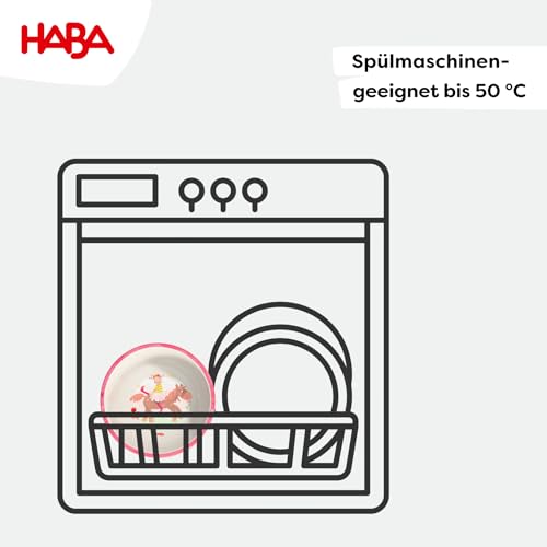 HABA Kinderschüssel Prinzessin & Pferd – Praktische Melamin-Schüssel – Rutschfest – Spülmaschinengeeignet – Ab 12 Monaten – 2012440004