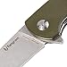 Tangram Pocket Knife with Clip,Tactical Folding,Green g10 Handle Material,Mini EDC for CEO Used,with Flipper,Bushcraft,Keychain Hold,ACUTO440C Stainless Steel Amarillo TG3001A3
