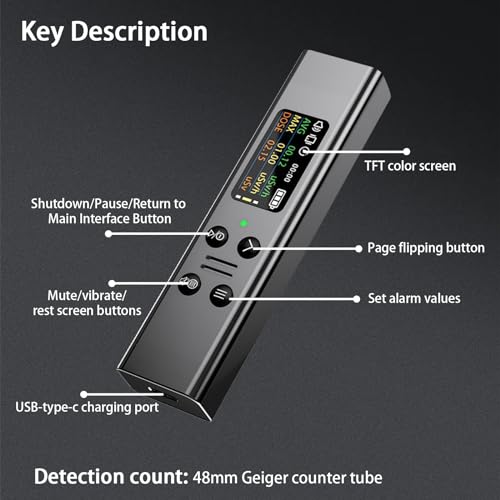 Image of 2024 New Geiger Counter Nuclear Radiation Detector - Radiation Dosimeter with TFT Display and Smart Alert Rechargeable Beta Gamma X-ray Radiation Monitor