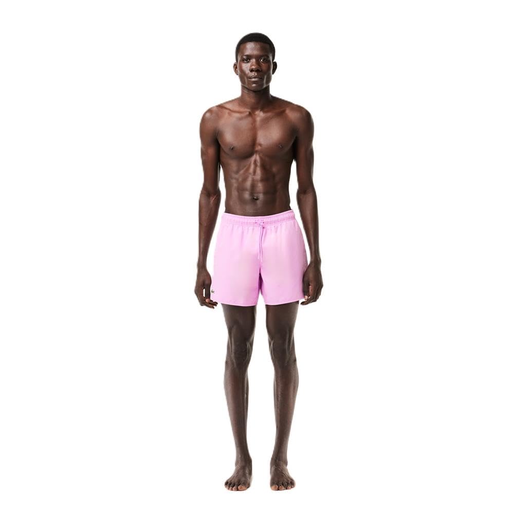 Lacoste Bañador para hombre con logotipo, color rosa