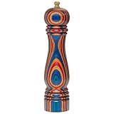Baltique Montego Bay Pepper Grinder – 8 Inch Colorful Wooden Pepper Mill with Adjustable Stainless Steel Grinding Mechanism – Manual Wood Pepper Grinder for Kitchen or Table Use
