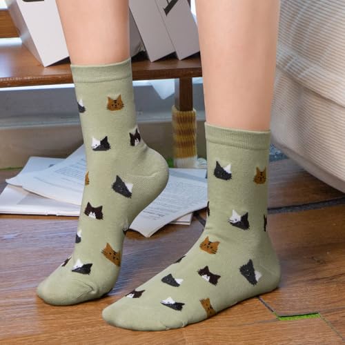 Image of Chalier Womens Funny Socks Cozy Cute Printed Patterned Fun Socks Novelty Cat Dog Socks for Women