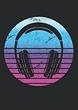  Notizbuch A4 liniert mit Softcover Design: 90er Musik Vintage Kopfhörer DJ Retro Hip Hop Musiker: 120 linierte DIN A4 Seiten