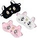 ANIPP Lot de 3 masques de sommeil en peluche douce pour les yeux de chat - Pour la sieste - Pour les voyages et la nuit