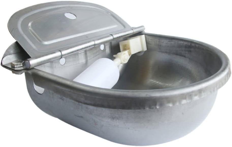 Horse Drinking Water Bowl Dispenser, Stainless Steel Drinking Bowl, Horse and Donkey Drinking Fountain, Floating Ball Drinking Trough, Feeder, Donkey and Horse Automatic Feeding Trough