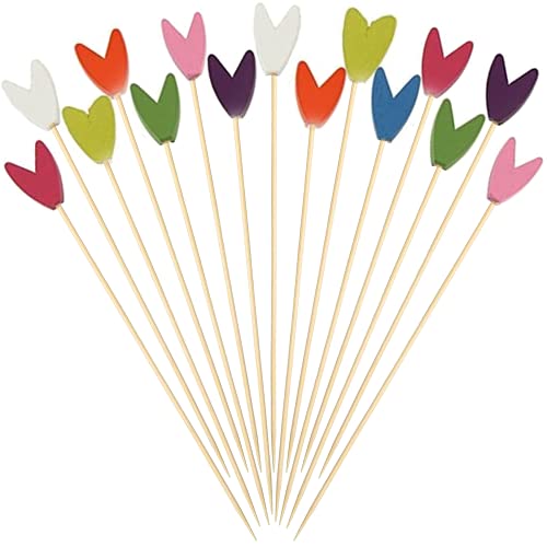 Lot de 100 cure-dents fantaisie pour apéritif - En forme de tulipe - Pour cocktail, nourriture, fruits, sandwich, cupcakes, restaurants, buffets Cover