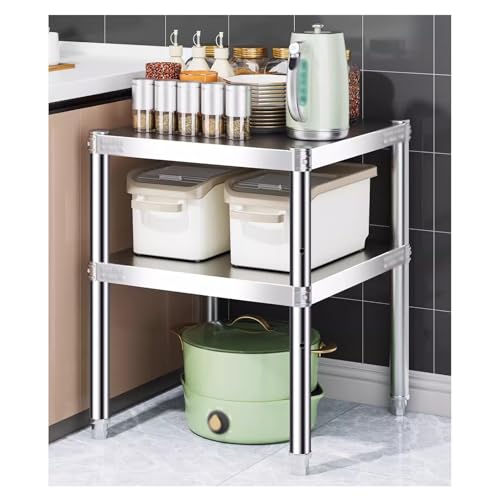 Scaffale regolabile in acciaio inox multiuso per lavanderia, cucina e bagno, unità durevole 30 x 30 x 80 cm