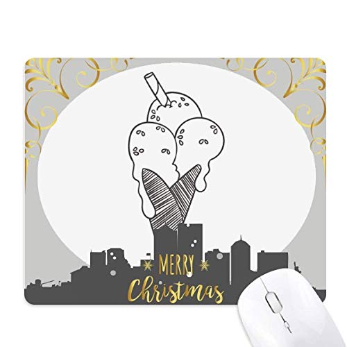 Tapis de souris noir biscuits de la nuit de Noël caoutchouc pour ordinateur portable