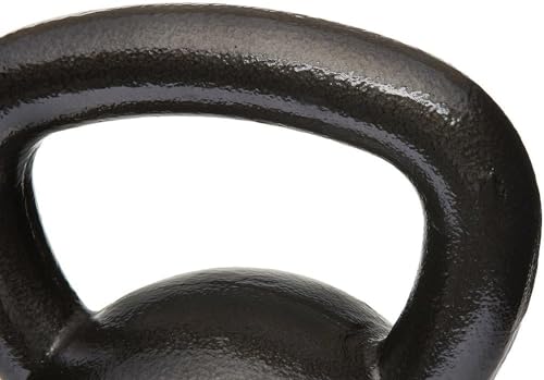 Amazon Basics Cast Iron Kettlebell for Strength Training, 15 Pounds, Black, Wide Handle by Amazon Basics - Image 4