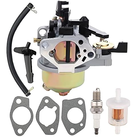 GX390 Carburetor Carb with Fuel Filter Spark Plug Compatible for Honda GX390 13HP 4-Stroke Engine Lawn Mower Tiller Cultivator Replace 16100-ZF6-V01 Cover