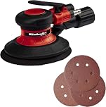 Einhell TC-PE 150 Smerigliatrice Rotorbitale Pneumatica (diam. Platorello 15 Mm, Incl. 6 Carte Abrasive, Raccordo Rapido, Chiave Per Dadi)