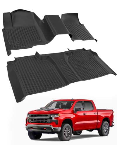 Car Floor Mats for Chevy Silverado& GMC Sierra 1500 Crew Cab 2019-2026