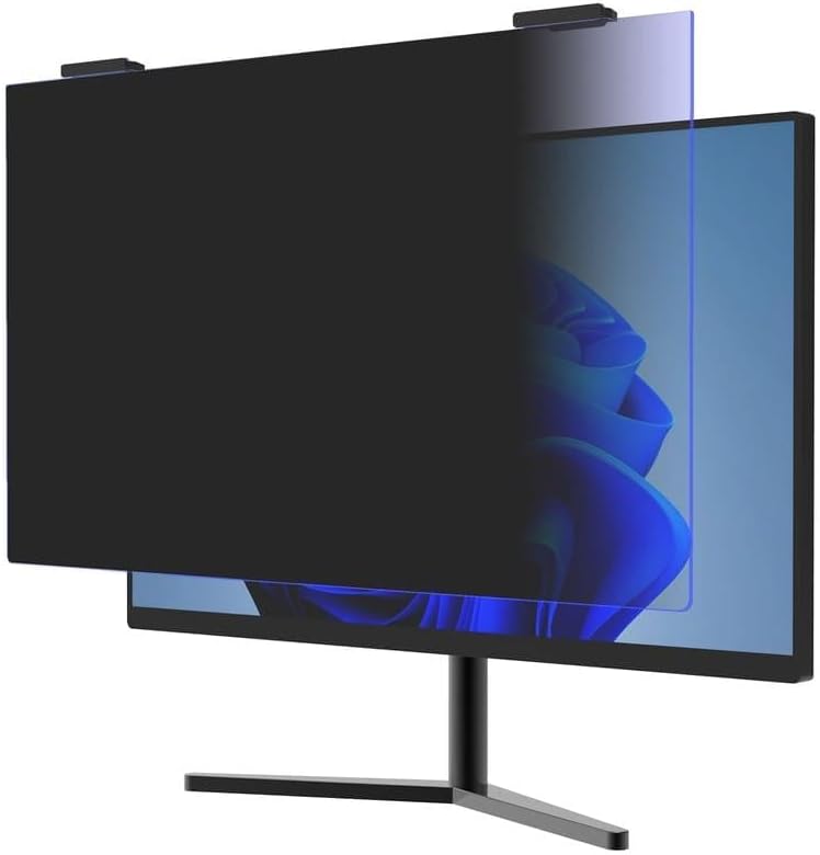 24 Inch Computer Privacy Screen Filter, Removable Hanging Screen Protector, Anti Spy Anti Scratch Anti Glare Blue Light for Widescreen Monitors,24in(16:10)