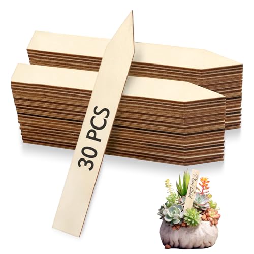 30Pcs Wooden Plant Labels, Outdoor Indoor Garden Markers and Name