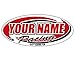 MxNumbers Custom Name Racing Decals, Personalized Oval Team Trailer Stickers, Size Options