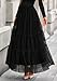 PRETTYGARDEN Tulle Skirts for Women 2026 Spring Fashion Elastic High Waisted Tiered Flowy Fairy A-Line Casual Maxi Long Skirt (Black,Medium)