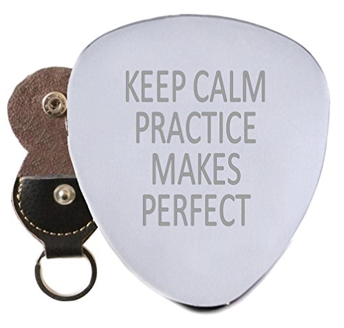 Keep Calm Practise Acier médiator gravé en porte-clés support - Les Beatles, Paul McCartney, John Lennon, RIngo Starr, George Harrison Keep Calm Practise Acier médiator gravé en porte-clés support