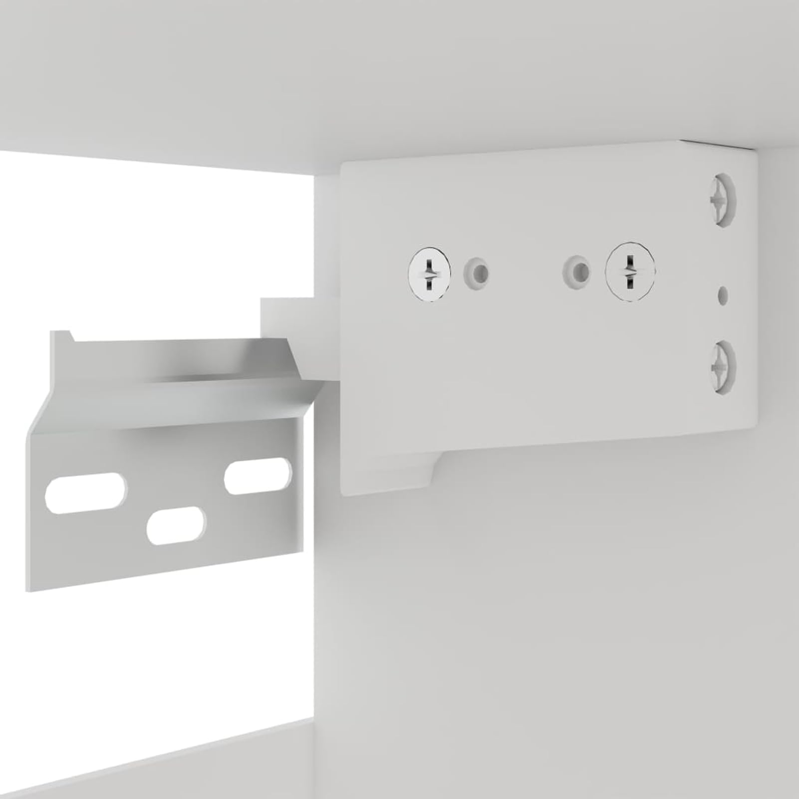 ATOMSTACK MAKER Armadio sospeso in vetro bianco, 40 x 31 x 60 cm, mobile da cucina con frontale in vetro, 2 ripiani, portata 60 kg, in legno e vetro di sicurezza, design minimalista per cucina/bagno