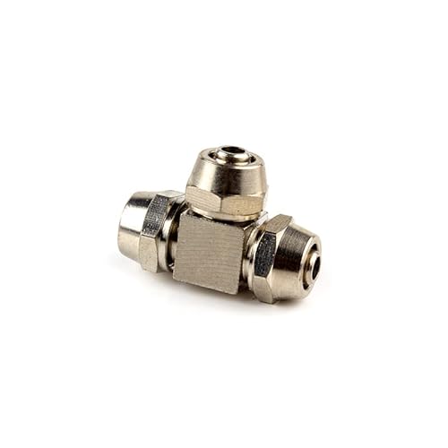PAJPXPCD Tube OD 4mm 6mm 8mm 10mm 12mm 14mm 16mm Pneumatic Quick Screwing Brass Pipe Fitting T-Type L-Type Cross-Type Diaphragm-Type(One Size,Tube OD 8mm)