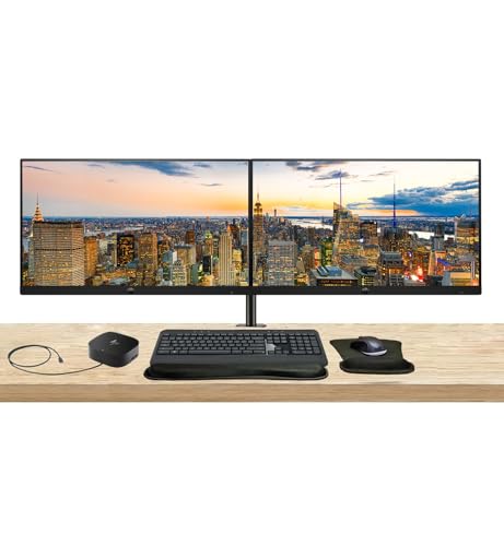 Image of HP Series 3 Pro 24-inch 324ph FHD 1080 LCD Monitor 2-Pack Bundled with Desk Mount Dual Stand, USB-C Multiport G5 Dock, MK540 Wireless Keyboard & Mouse, Gel Mouse & Wrist Pad